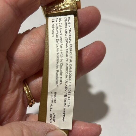 J. Crew ce502 Crackled metallic leather belt with gold hardware size xs - Picture 8 of 10